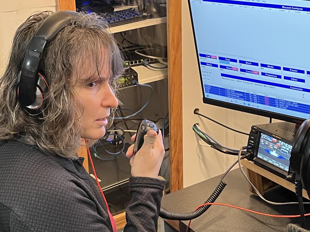 Calling CQ at the London Amateur Radio station for the first time.